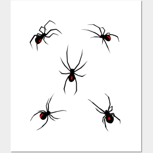 Black Widow Spiders Goth Dark Scary Halloween Posters and Art